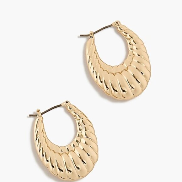 J. Crew Gold textured hoop earrings - Picture 1 of 2